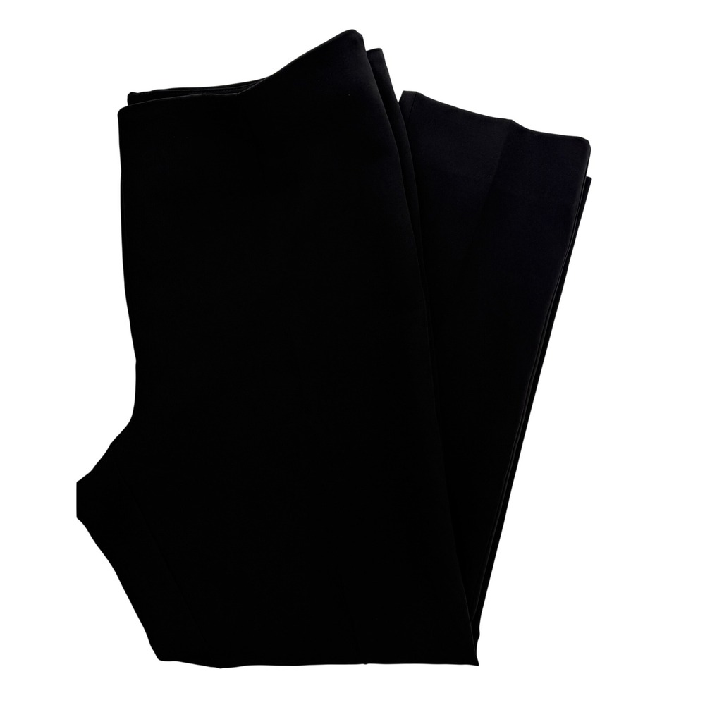 Berwich Tiziana Long Black Italian Stretch Trousers Side Zip Split Hem Size 48